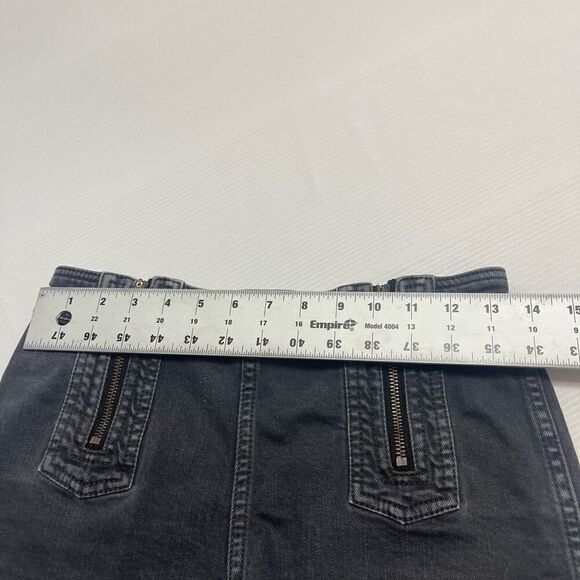Free People Black Grey Zipper Denim Shorts Size 26 - Picture 2 of 7